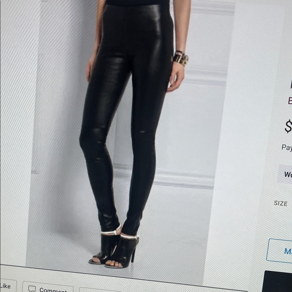 Balenciaga chocalate brown High-Rise Faux Leather Skinny Pants.